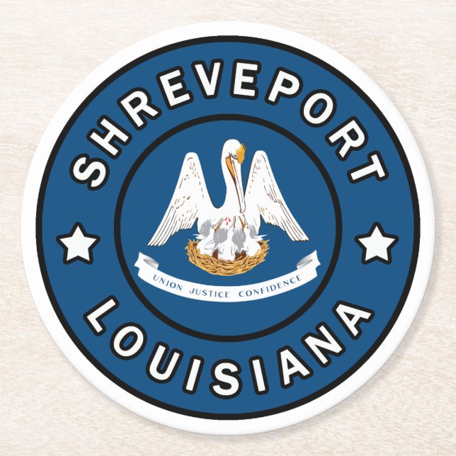 Shreveport Louisiana Round Paper Coaster (Front)