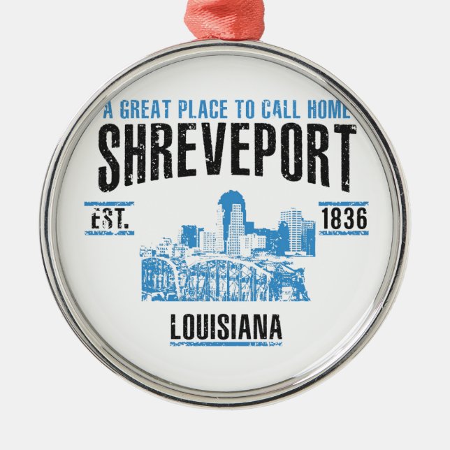 Shreveport Metal Ornament (Front)