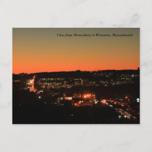 Shrewsbury Worcester Twilight Postcard