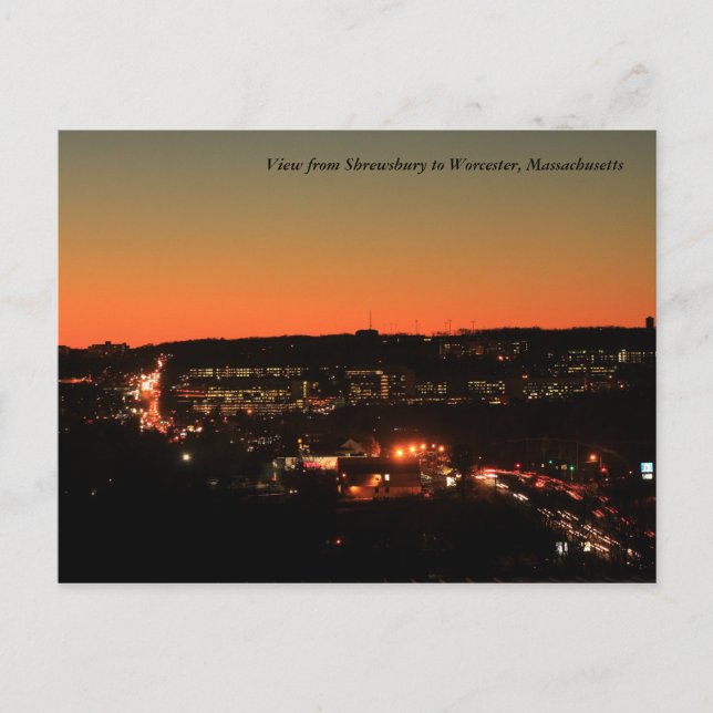 Shrewsbury Worcester Twilight Postcard (Front)