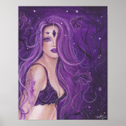 Shreya Purple Fantasy mermaid Poster By Renee