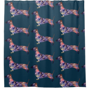Shri Dachshund Mandala Art  Shower Curtain