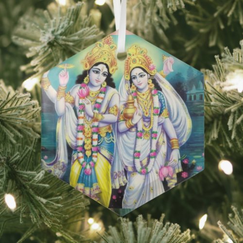Shri Hari Vishnu  Glass Ornament
