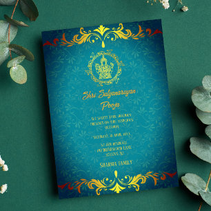 Shri Satyanarayan Pooja Hindu Indian Royal Invitation