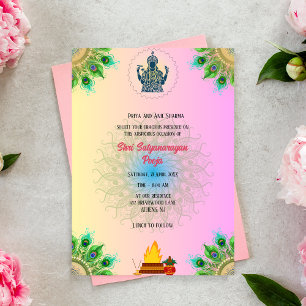 Shri Satyanarayan Pooja Hindu Invitation