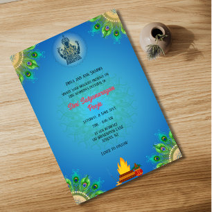 Shri Satyanarayan Pooja Hindu Invitation