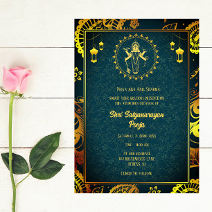 Shri Satyanarayan Pooja Hindu Invitation