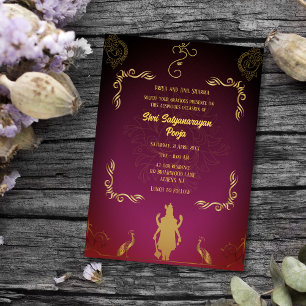 Shri Satyanarayan Pooja Hindu Invitation