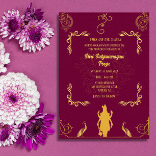 Shri Satyanarayan Pooja Hindu Invitation