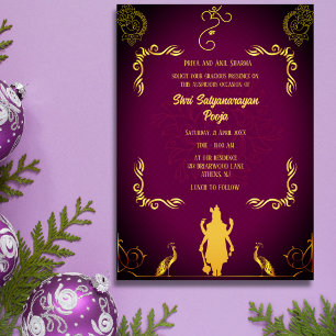 Shri Satyanarayan Pooja Hindu Invitation