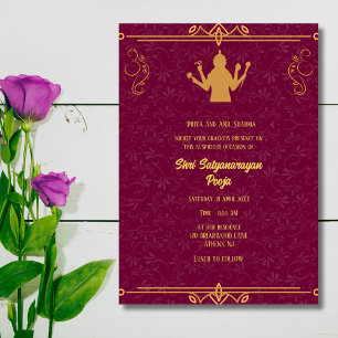 Shri Satyanarayan Pooja Hindu Invitation