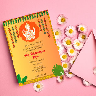 Shri Satyanarayan Pooja Hindu Invitation
