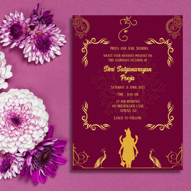 Shri Satyanarayan Pooja Hindu Invitation (Creator Uploaded)