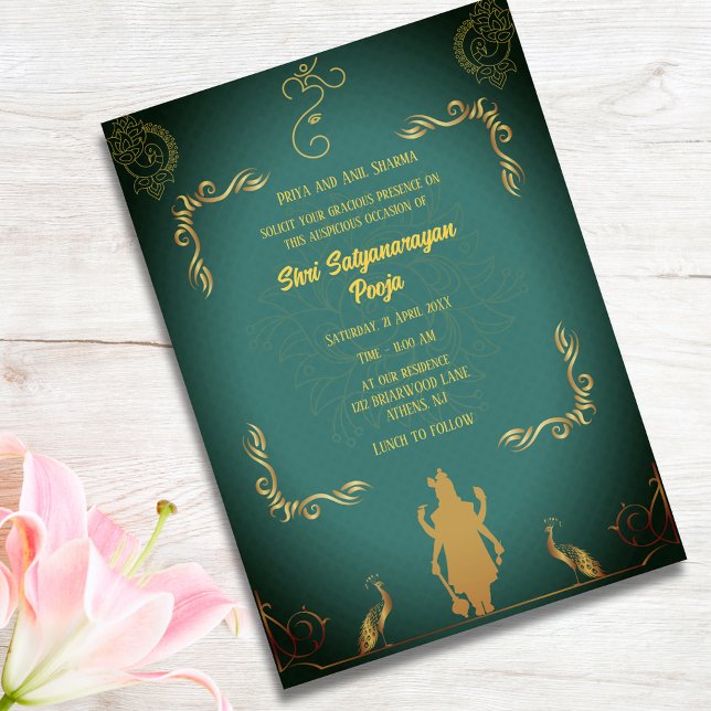 Shri Satyanarayan Pooja Hindu Invitation (Creator Uploaded)