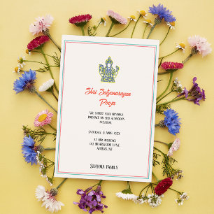 Shri Satyanarayan Pooja Minimal Hindu Indian Invitation
