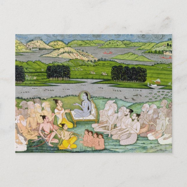 Shri Sukdevji preaching to a concourse of Sadhus, Postcard (Front)