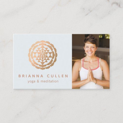  Shri Yantra Add Photo Yoga Meditation Teacher Business Card