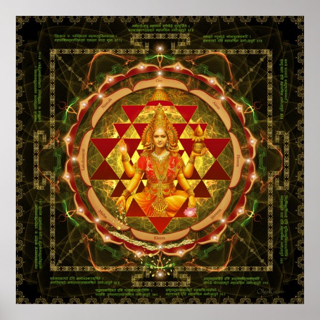Shri Yantra- Maha Lakshmi Ashtakam- Abundance Poster (Front)