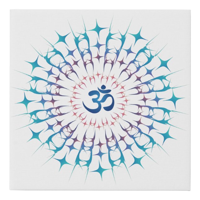 Shri Yantra or Sri Chakra - Glowing Energy Faux Canvas Print (Front)