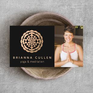 Shri Yantra, Yoga and Meditation Photo  Business Card