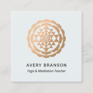 Shri Yantra Yoga Meditation Teacher Square Business Card
