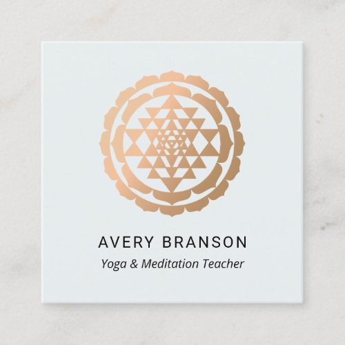 Shri Yantra Yoga Meditation Teacher Square Business Card