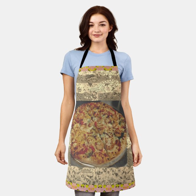 Shrimp Alfredo Pizza Apron (Worn)