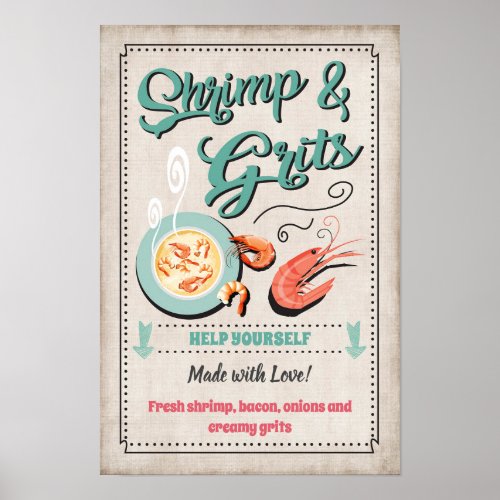 Shrimp and Grits Party Sign