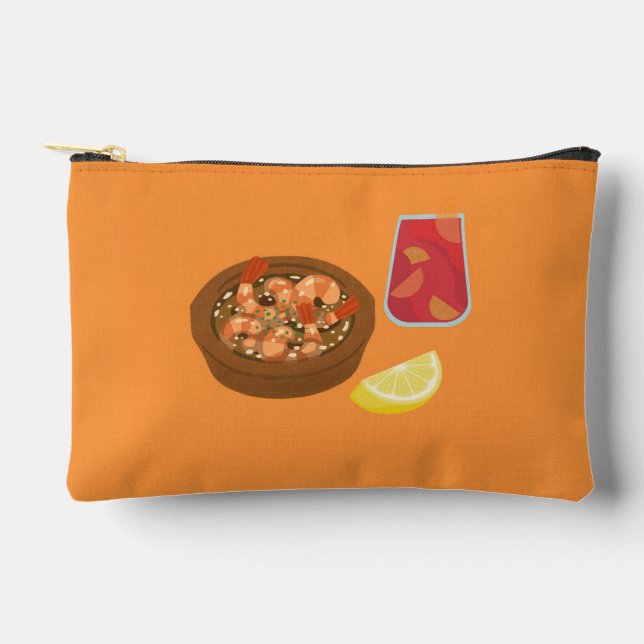 Shrimp and Sangria Accessory Pouch (Front)