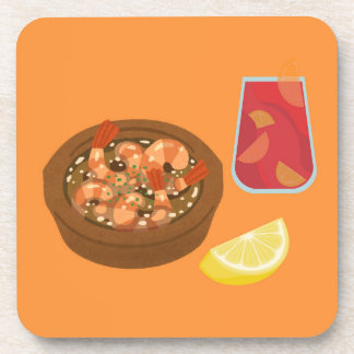 Shrimp and Sangria Beverage Coaster