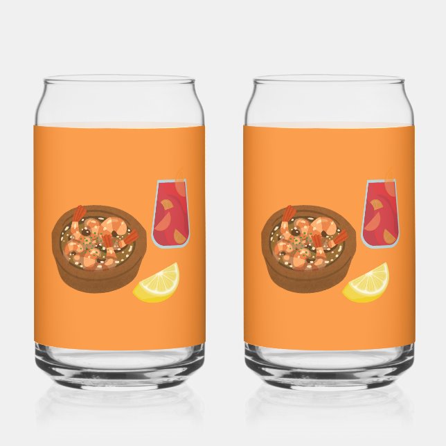   Shrimp and Sangria Can Glass (Front)