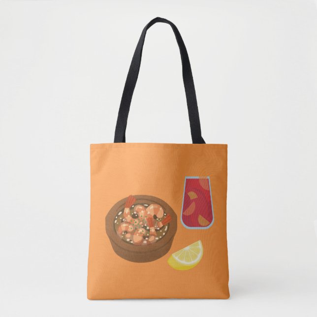 Shrimp and Sangria Tote Bag (Front)