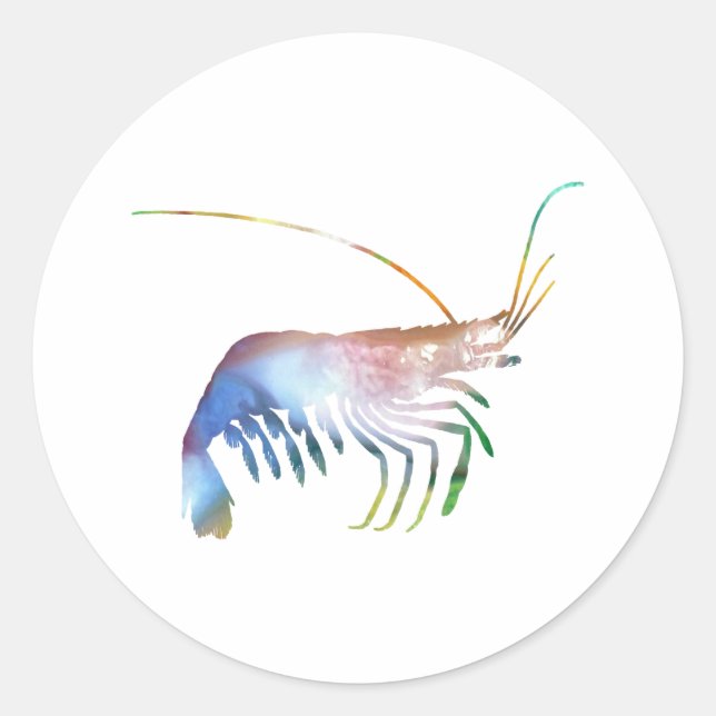 Shrimp art classic round sticker (Front)