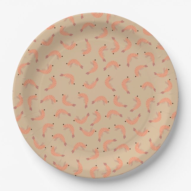 Shrimp baby shower paper plates (Front)