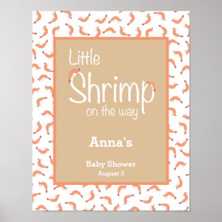Shrimp baby shower welcome poster