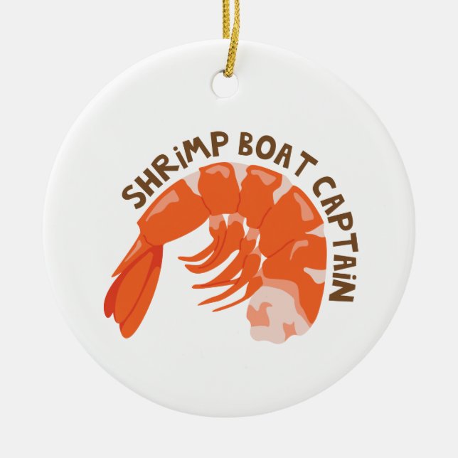 Shrimp Boat Captain Ceramic Ornament (Front)