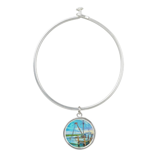 Shrimp Boat Fleet Bangle Bracelet (Front)