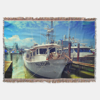 Shrimp Boat Throw Blanket