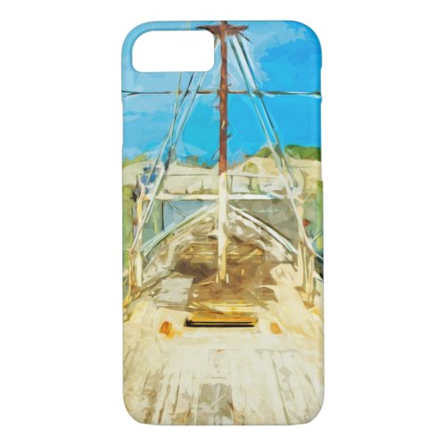 Shrimp Boat Under Repair Abstract Impressionism iPhone 87 Case