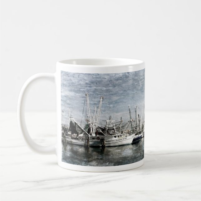 Shrimp Boats at Pass Christian Harbor Mug (Left)
