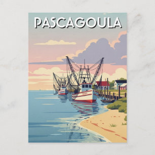 Shrimp boats in Pascagoula Mississippi Postcard