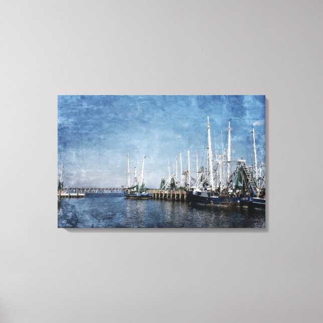 Shrimp Boats on Biloxi Back Bay Canvas Print (Front)
