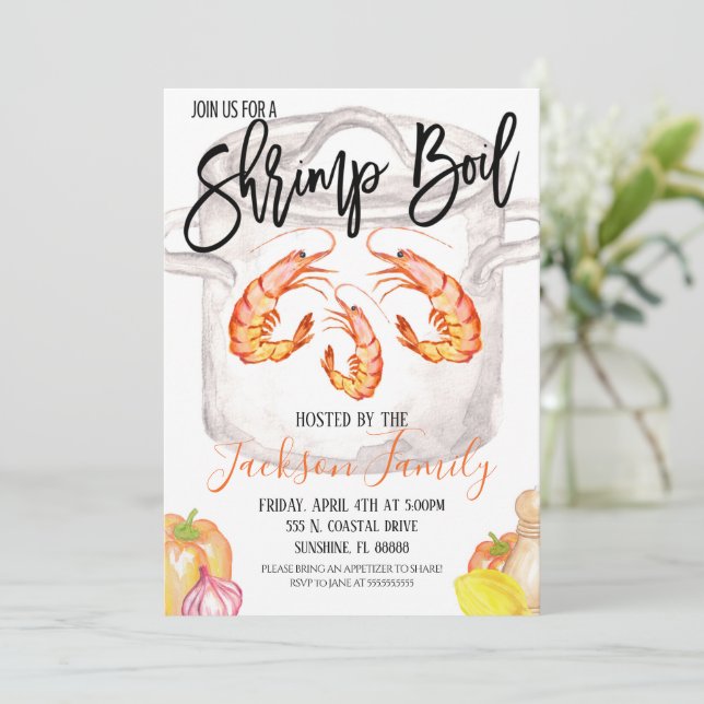 Shrimp Boil Invitation (Standing Front)