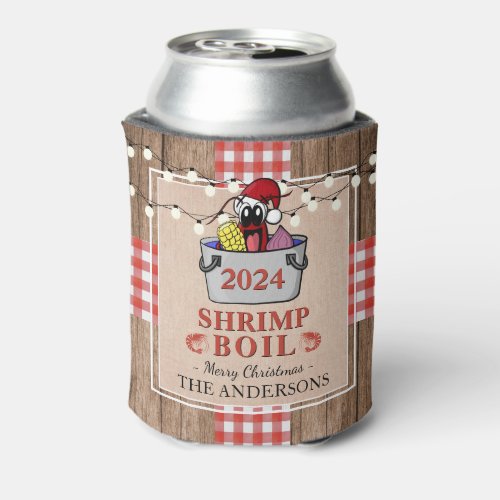 Shrimp Boil Rustic Seafood Christmas Holiday Party Can Cooler