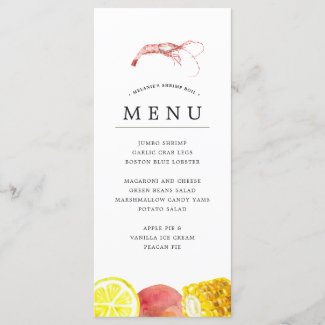 Shrimp Boil | Seafood Boil Themed Grey Menu