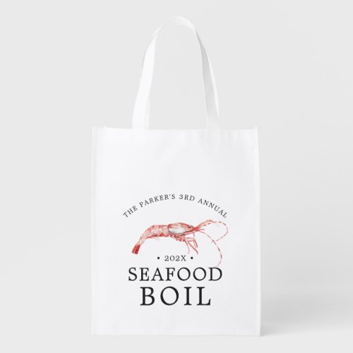 Shrimp Boil  Seafood Boil Themed Party Grocery Bag