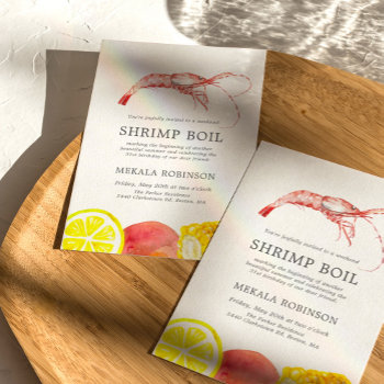 Shrimp Boil | Seafood Themed Birthday Party Invitation by colorjungle at Zazzle