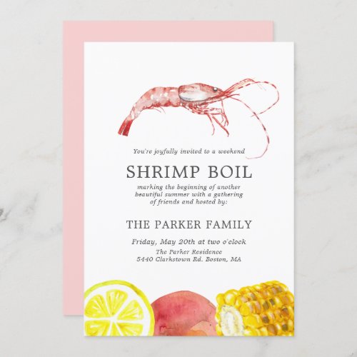 Shrimp Boil  Seafood  Themed Party Invitation