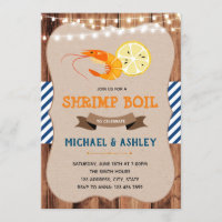 Shrimp boil theme party invitation