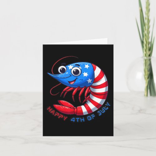 Shrimp Celebrate 4th Of July Kids Men Women Funny  Card